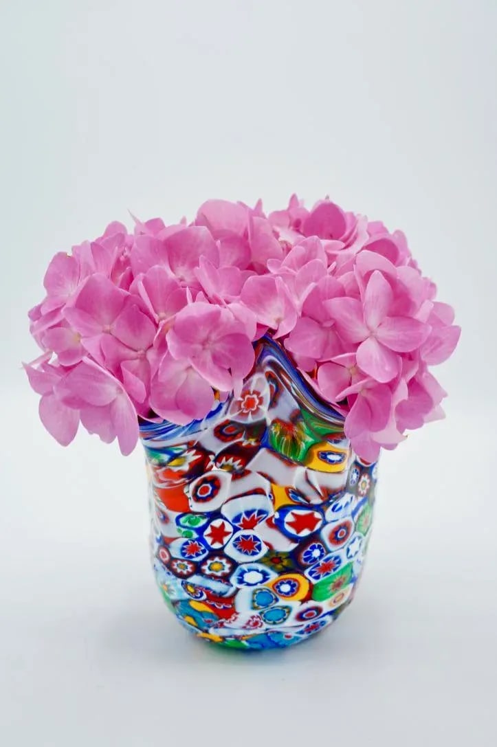 Vintage Murano Millefiori Handkerchief Vase - 3