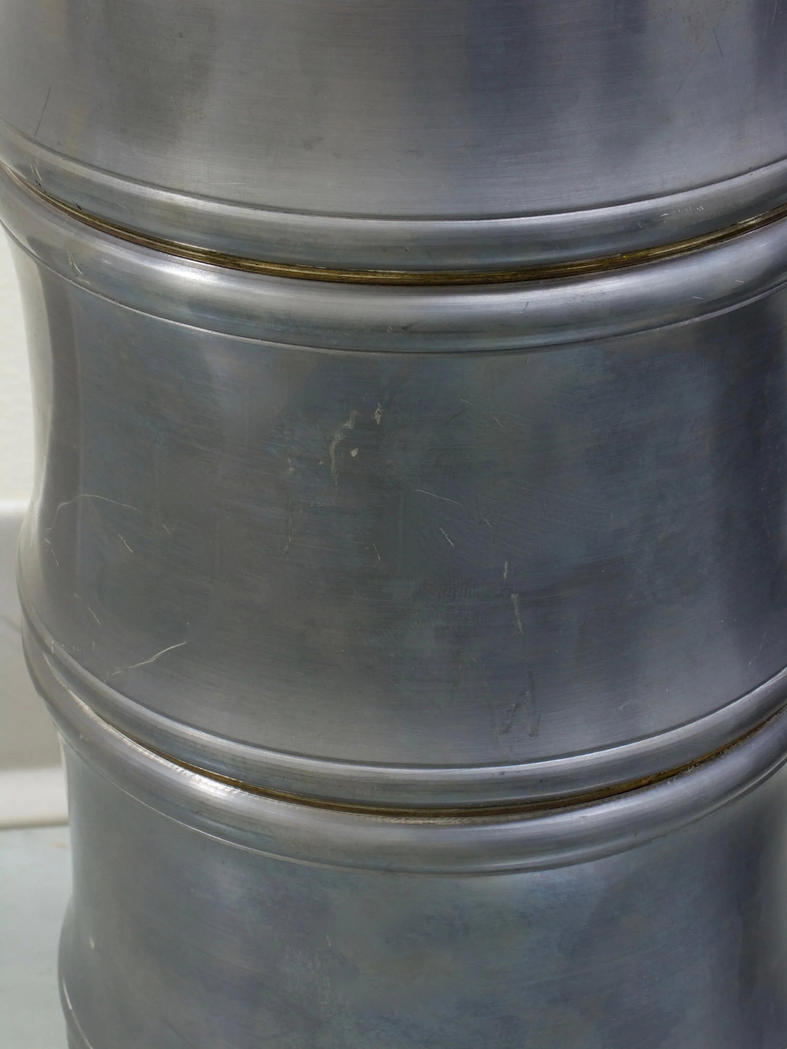 1950s Pewter Bamboo Chinoiserie Urns - a Pair - 3