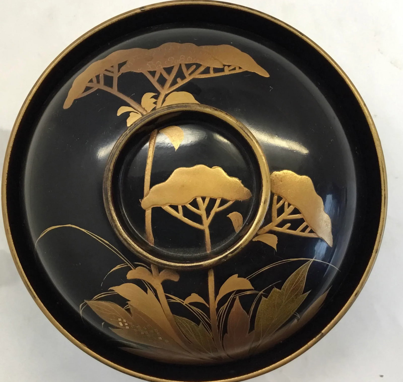 1920s Antique Japanese Maki-E Lacquer Lidded Bowl - a Pair - 6
