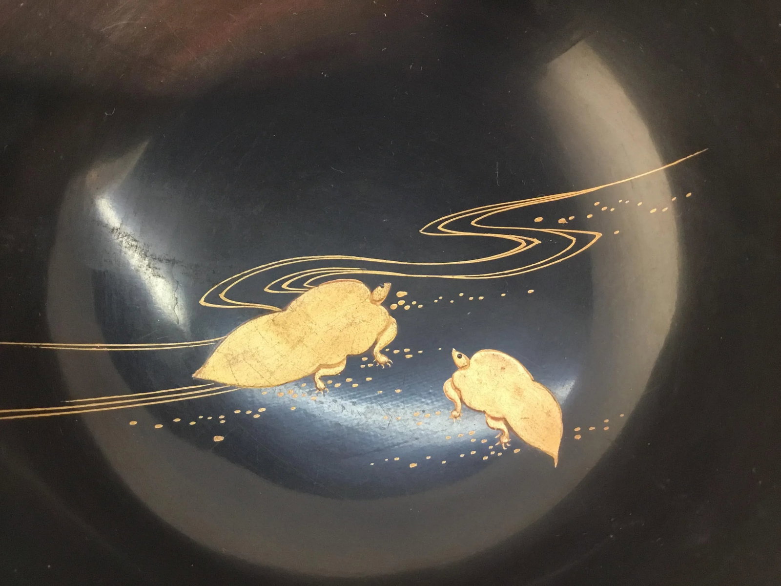 1920s Antique Japanese Maki-E Lacquer Lidded Bowl - a Pair - 8