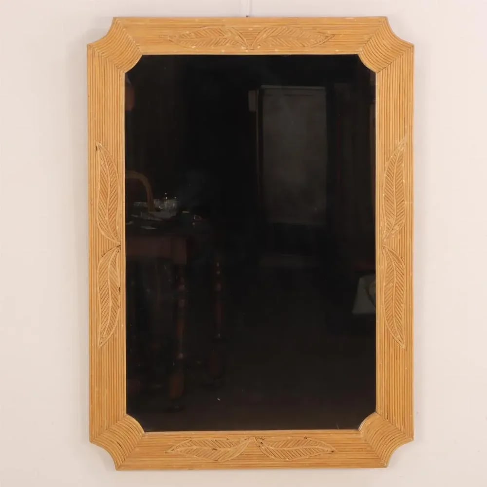 A French Rattan Mirror, C 1970. - 2