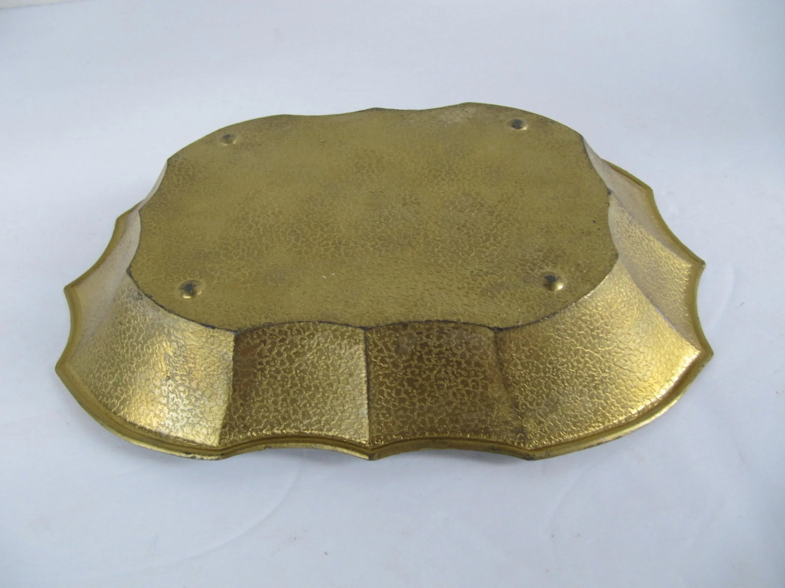 Vintage Ornate Gold Serving Dish With Scroll Design - 4