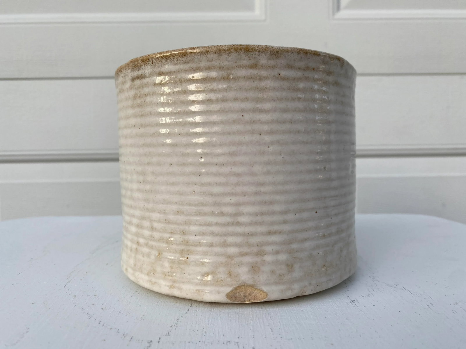 Zanesville Homespun White Textured Pot - 3