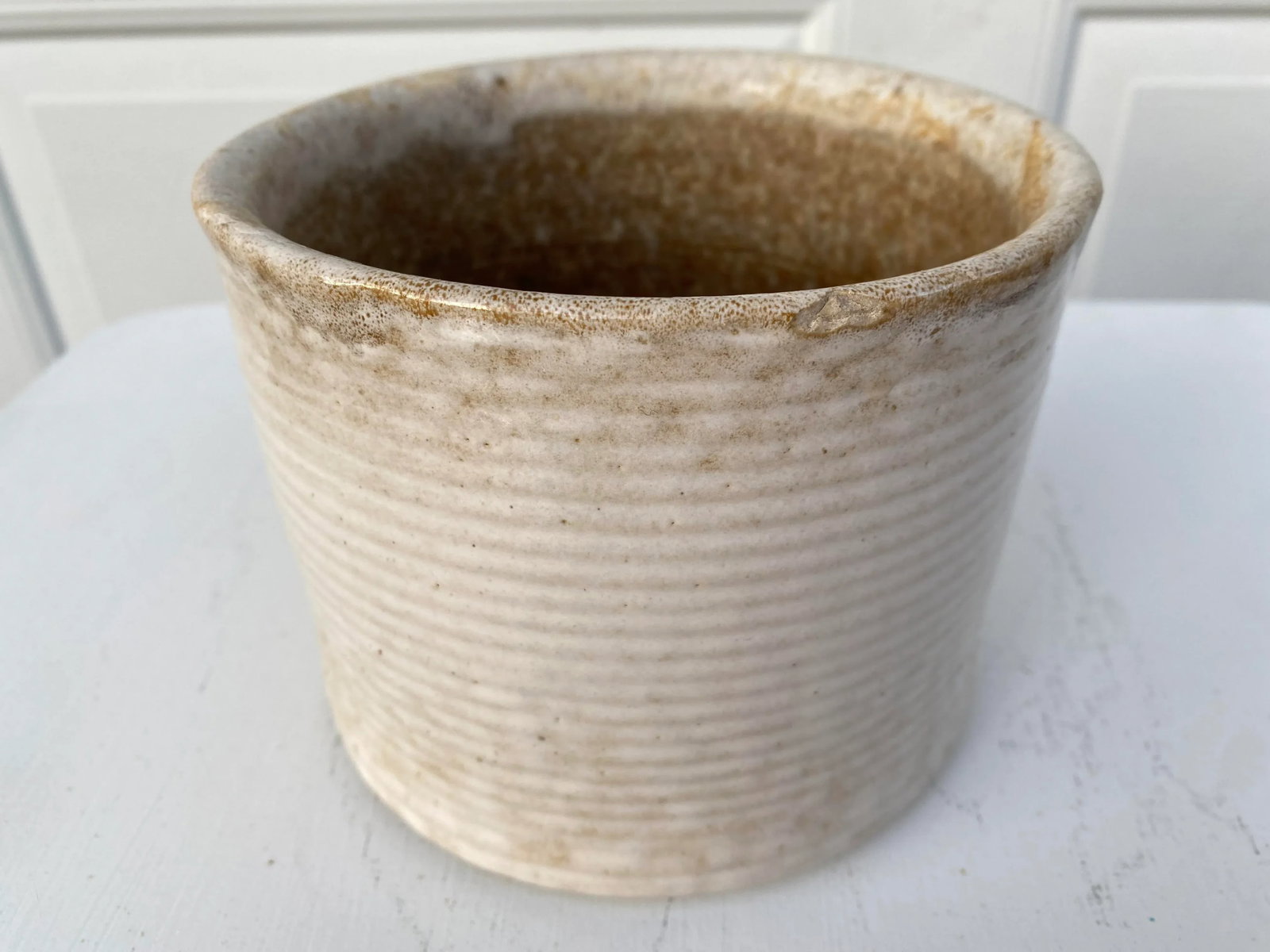 Zanesville Homespun White Textured Pot - 4