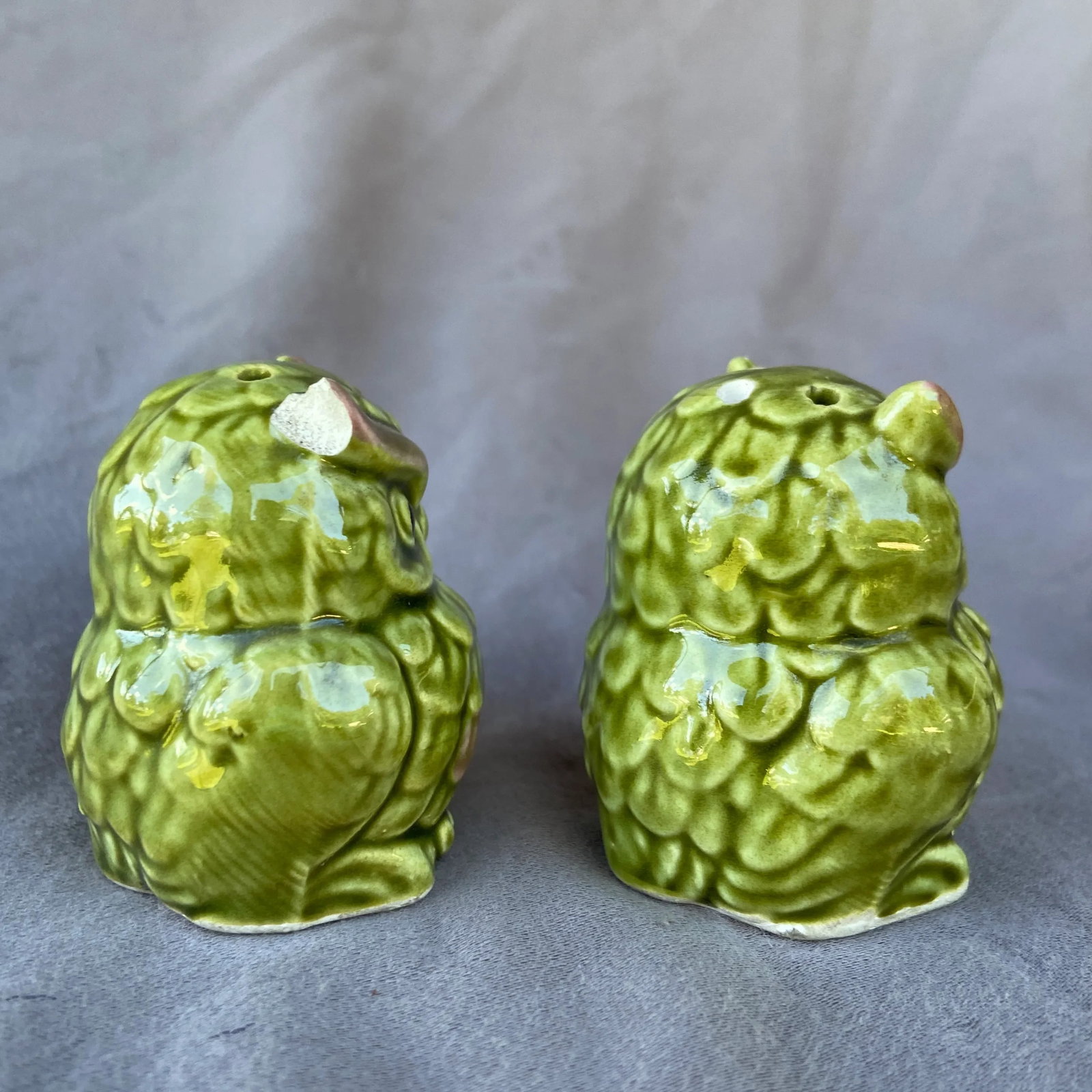 Vintage Hollywood Regency Pink & Green Salt & Pepper Shakers- a Pair - 7