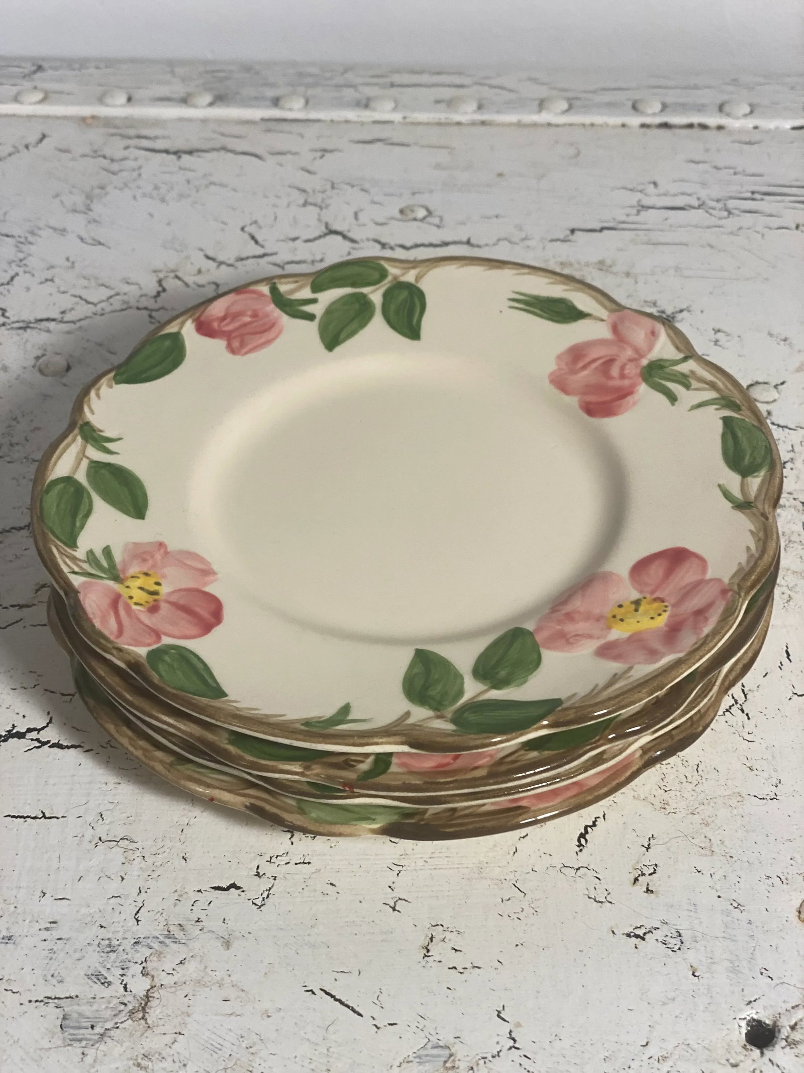 1990s Franciscan Desert Rose Bread Plates- Set of 4 - 5