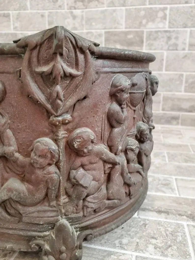 19th Century French Repousse Copper Jardiniere - 5