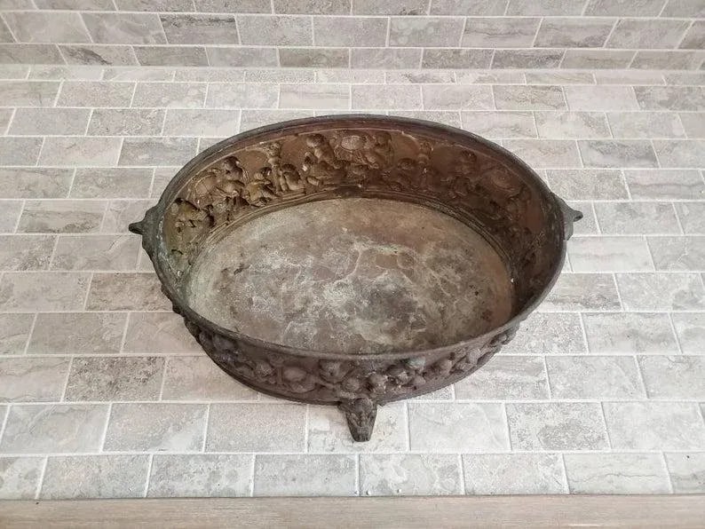 19th Century French Repousse Copper Jardiniere - 7