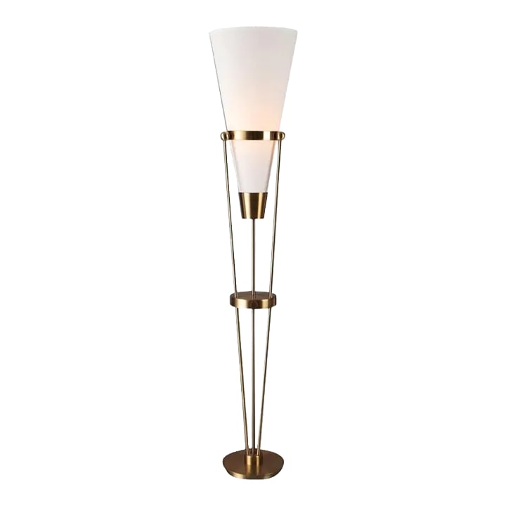 Modern Cone Shaped Floor Lamp: Check out this fantastic modern floor lamp. Comes to you in the shape of a cone. Taking the least amount of space at the bottom. It would be ideal for a small apartment or a room where you want to dir