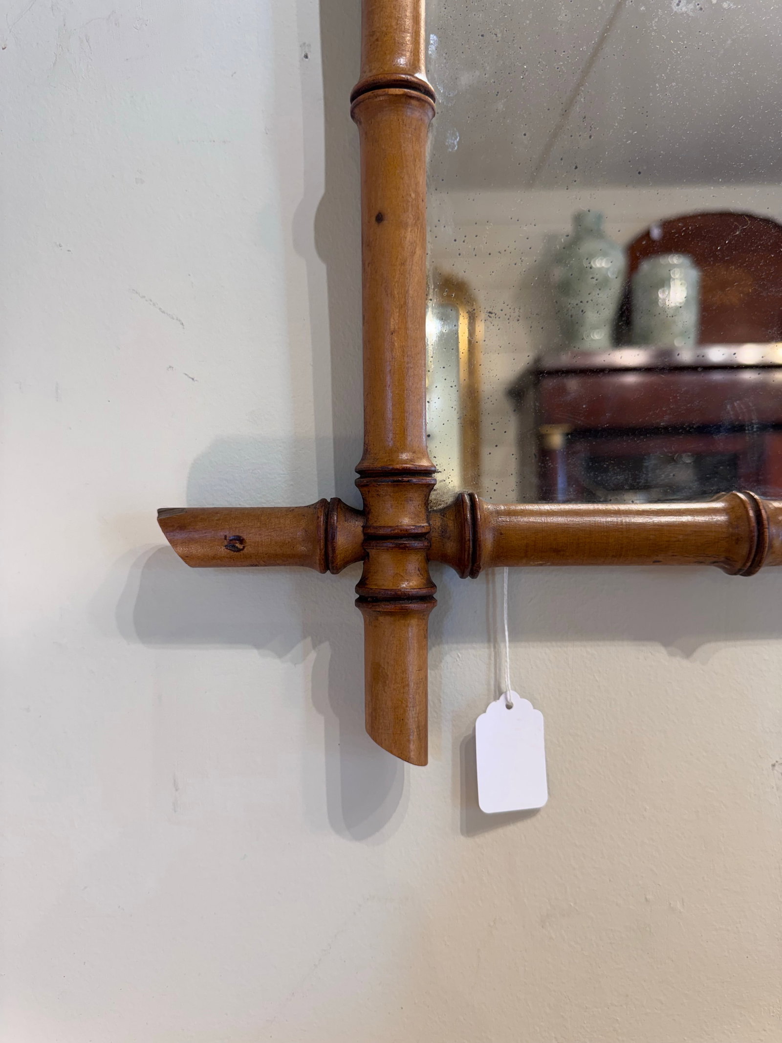 19th Century Bamboo Mirror - 5