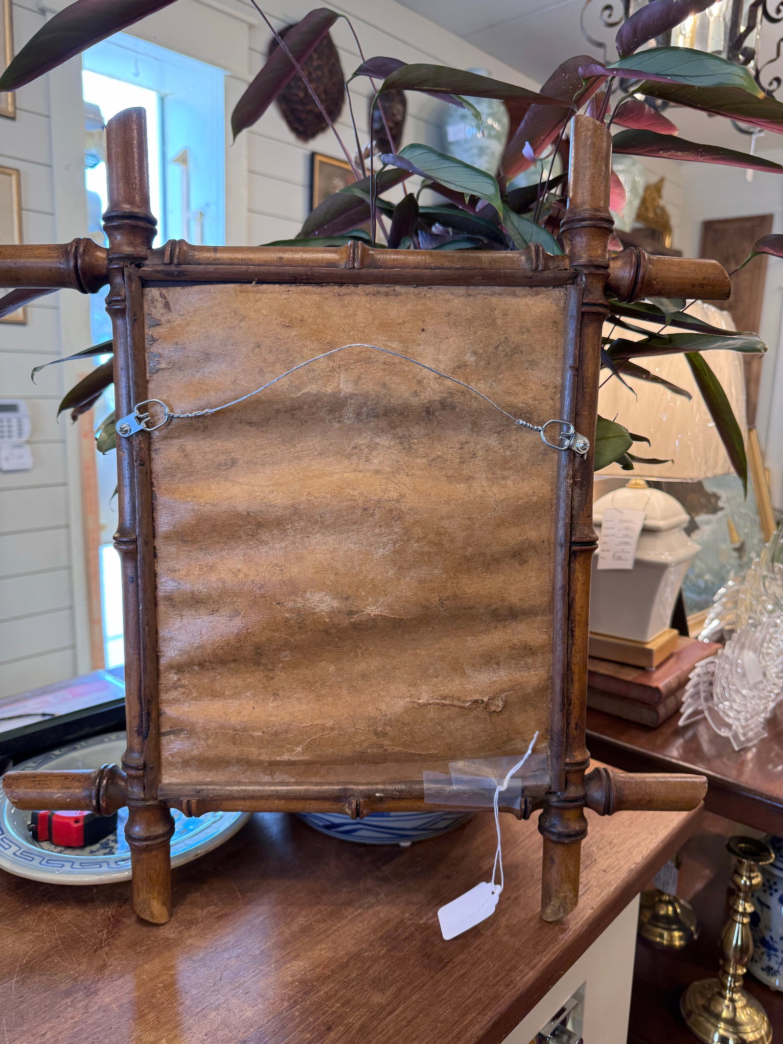 19th Century Bamboo Mirror - 6