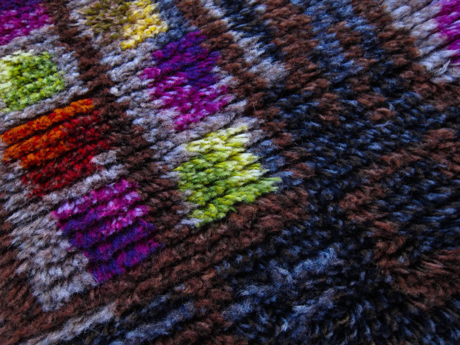 Midcentury Scandinavian Rya Rug or Wall Hanging in Geometric Multi-Color Pattern - 5