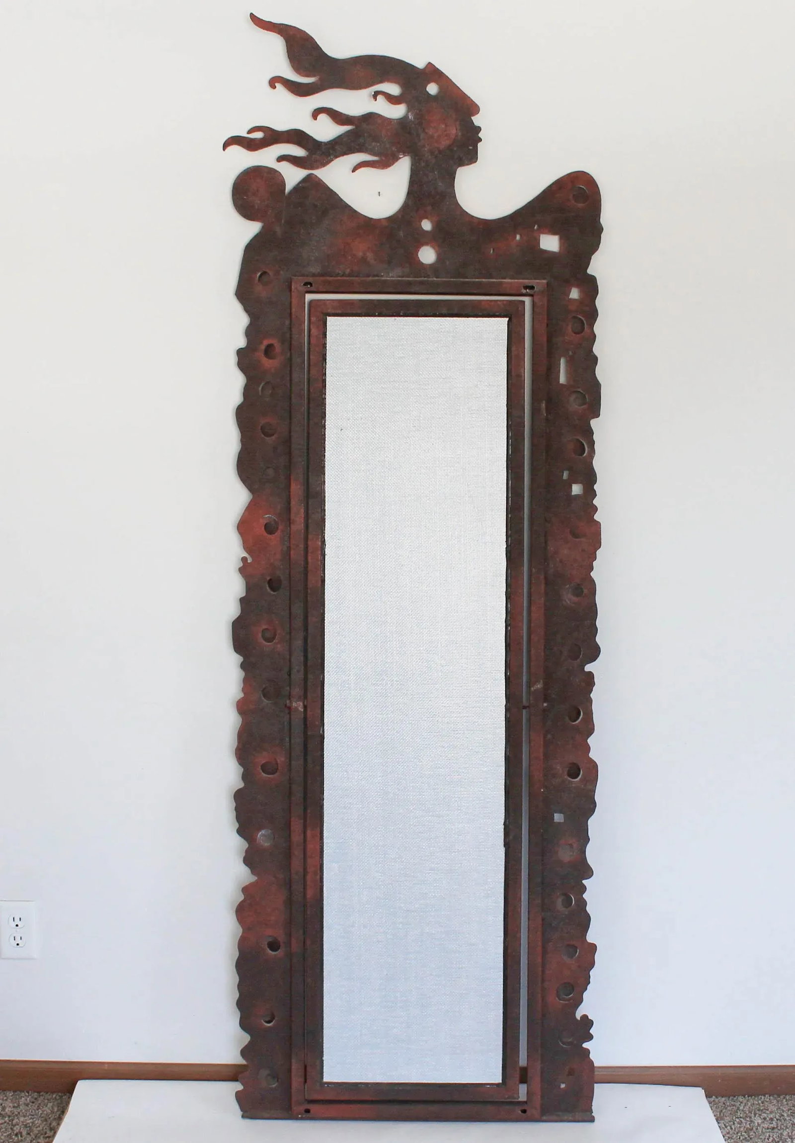 Art Deco-Influenced Figural Wall Mirror - 7