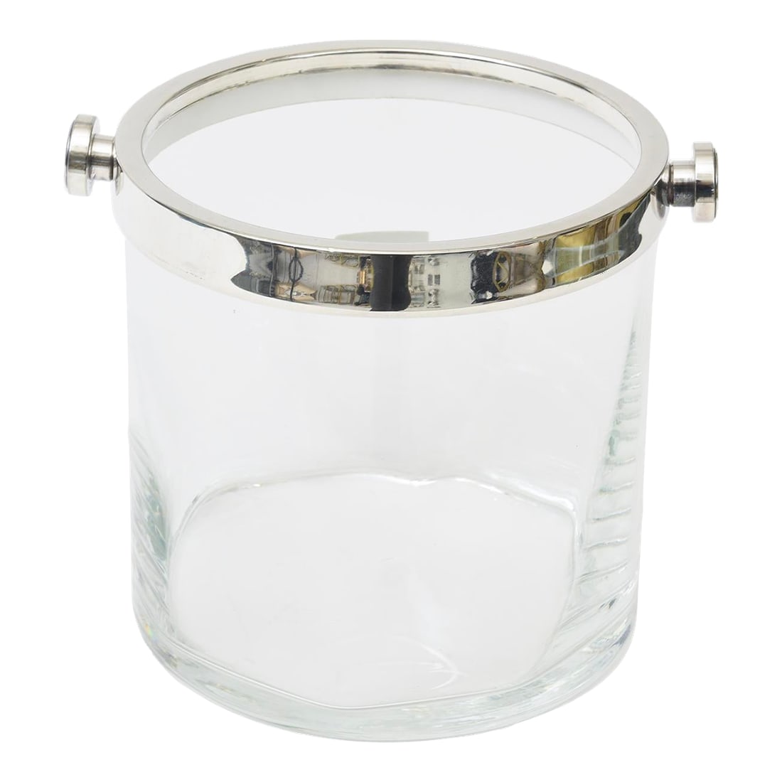 Brazilian Crystal Glass and Silver-Plate Ice Bucket by Riva 1990's (1 of 10)