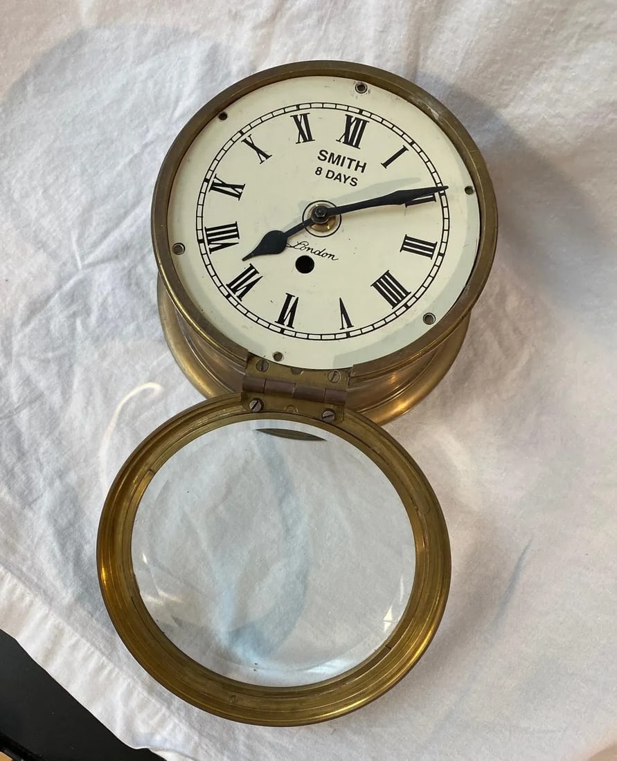 1990s Brass Decorative Ship Clock - 9