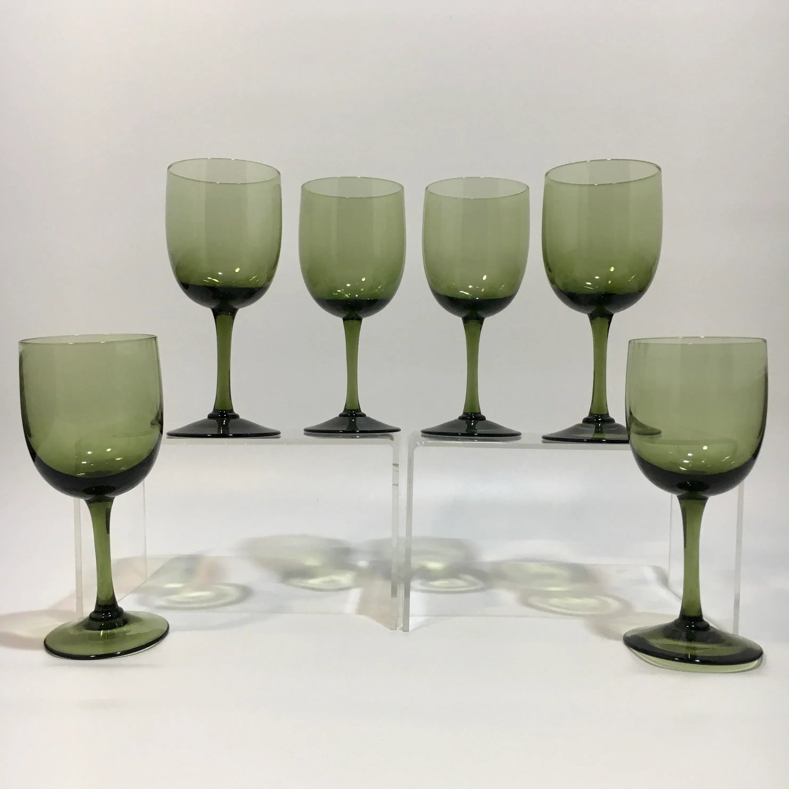Bottle Green Hand Blown Cordial Glasses - Set of 6 - 2