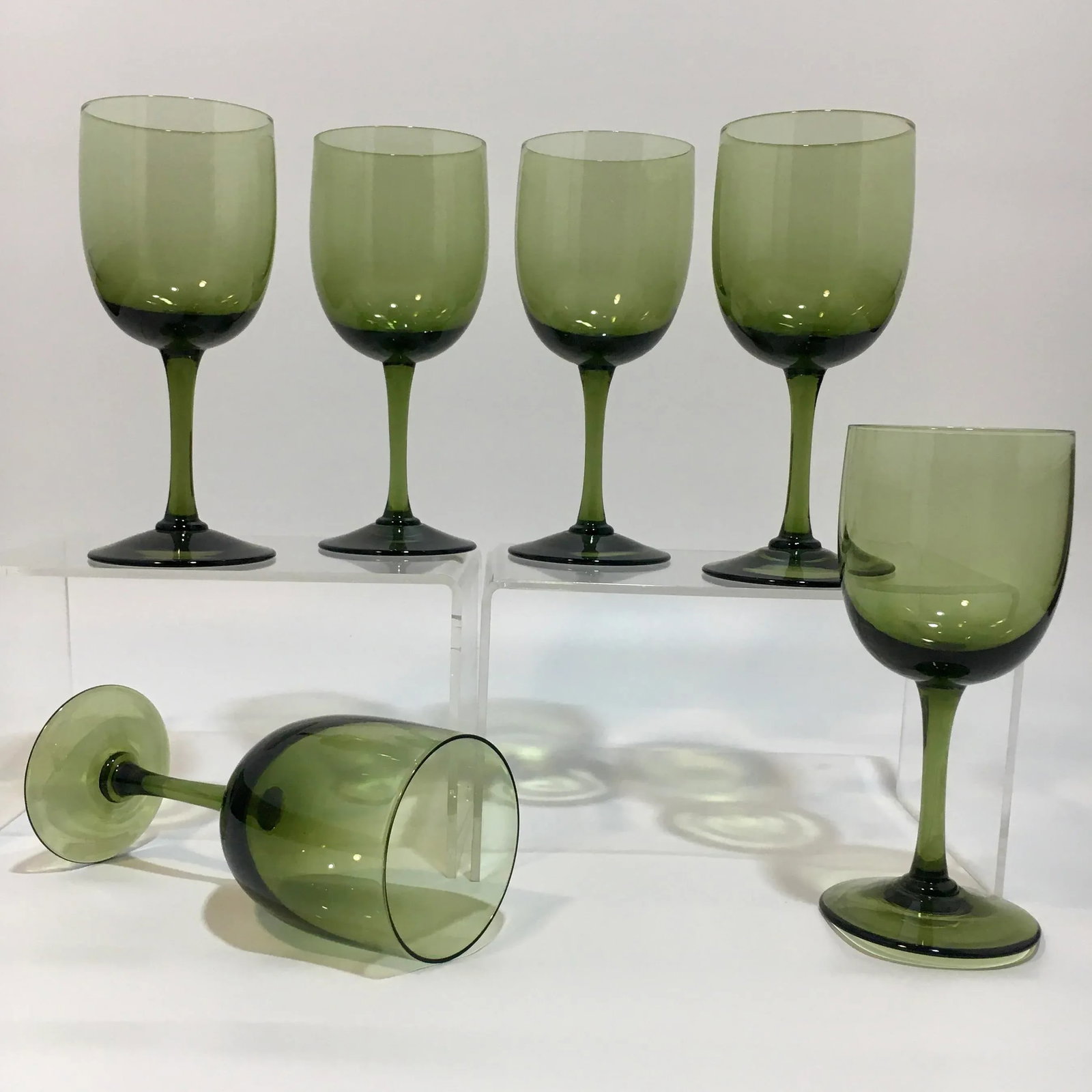Bottle Green Hand Blown Cordial Glasses - Set of 6 - 6