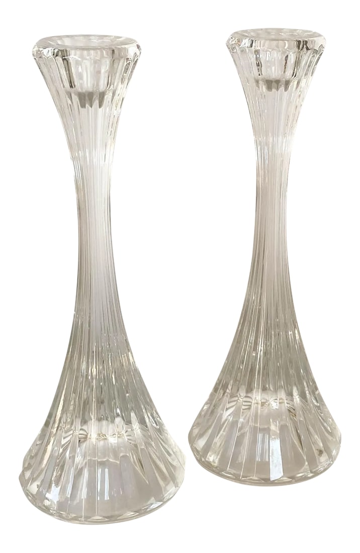1950s Vintage Crystal Candlesticks - a Pair (1 of 7)