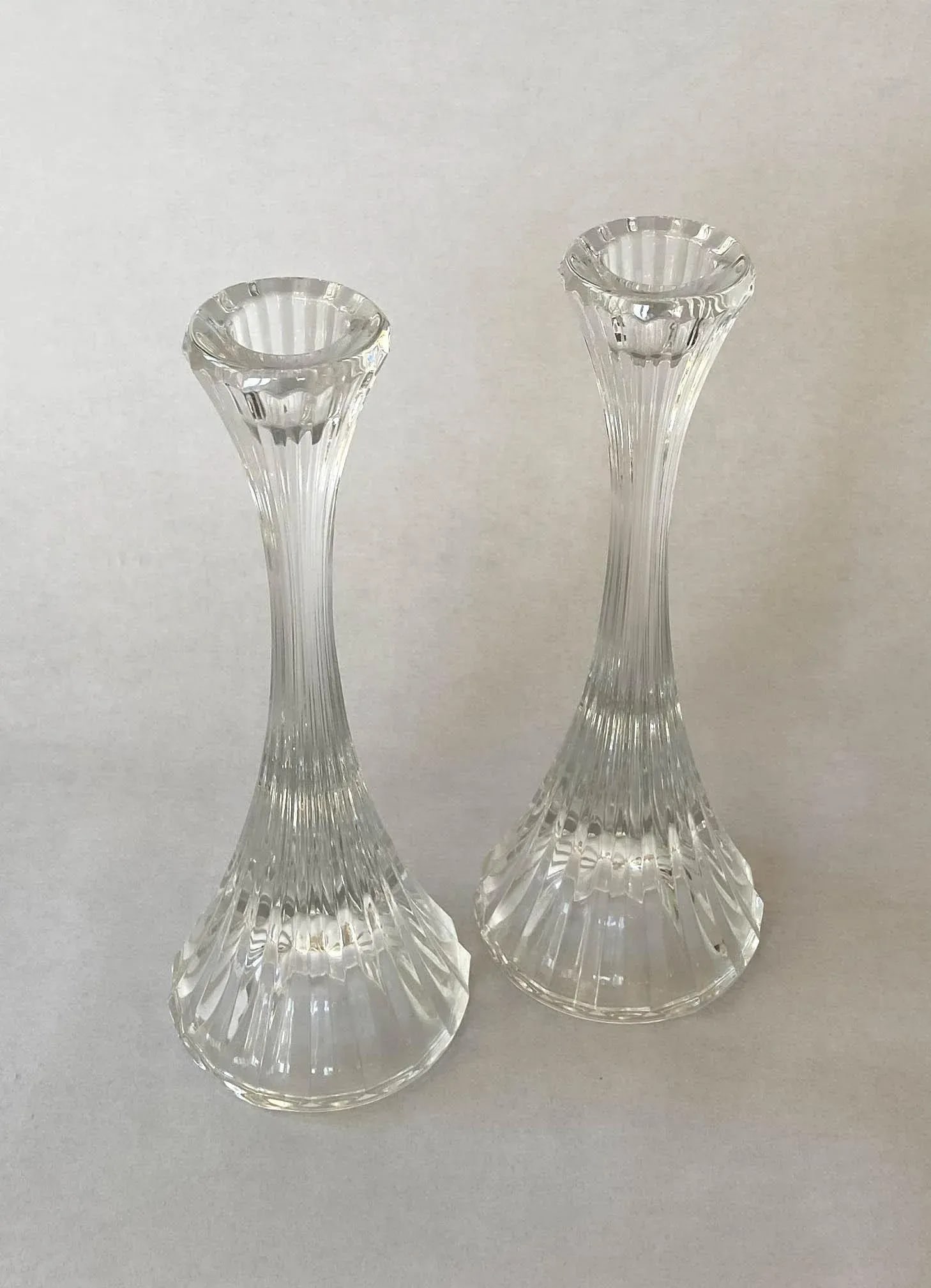 1950s Vintage Crystal Candlesticks - a Pair - 2