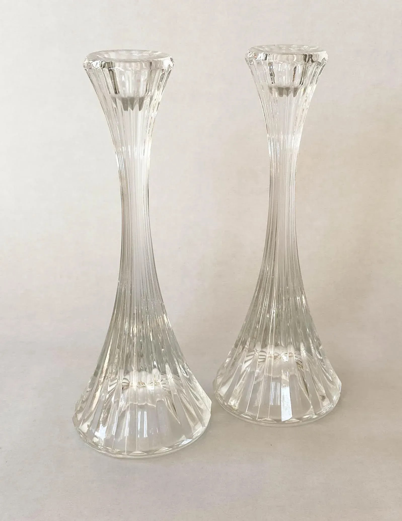 1950s Vintage Crystal Candlesticks - a Pair - 7