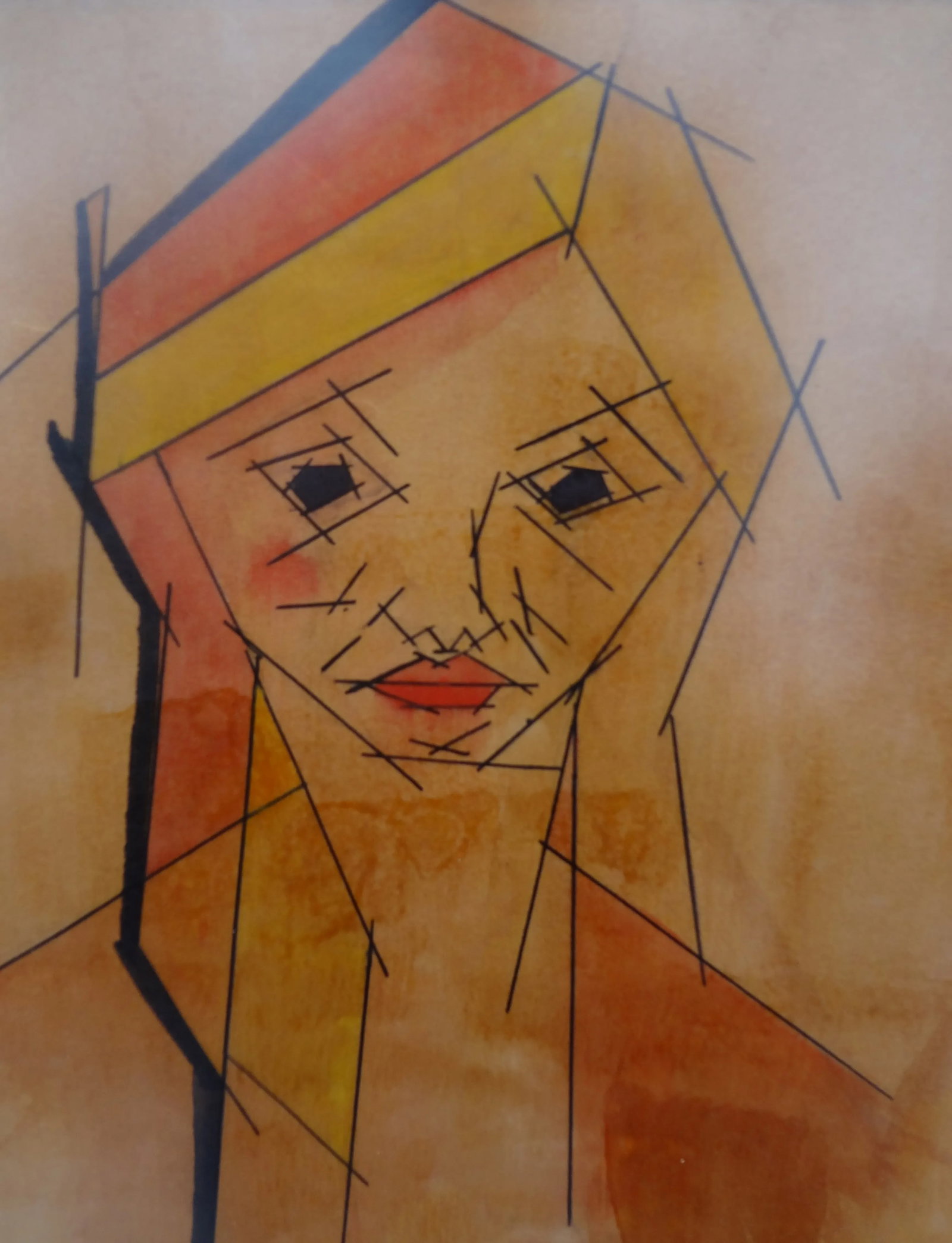 Framed Cubist Portrait - 6