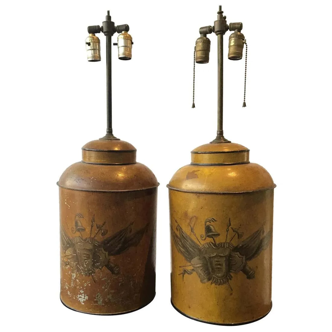 1940s Classical Tole Lamps - A Pair - 13