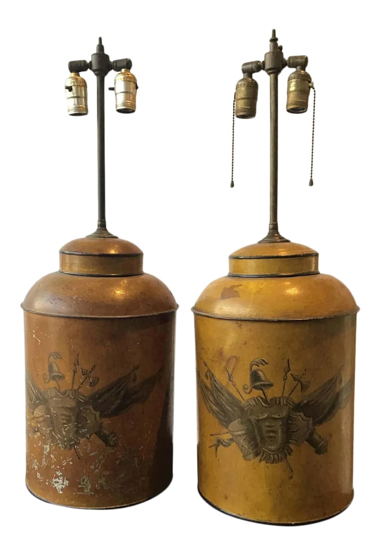 1940s Classical Tole Lamps - A Pair (1 of 13)