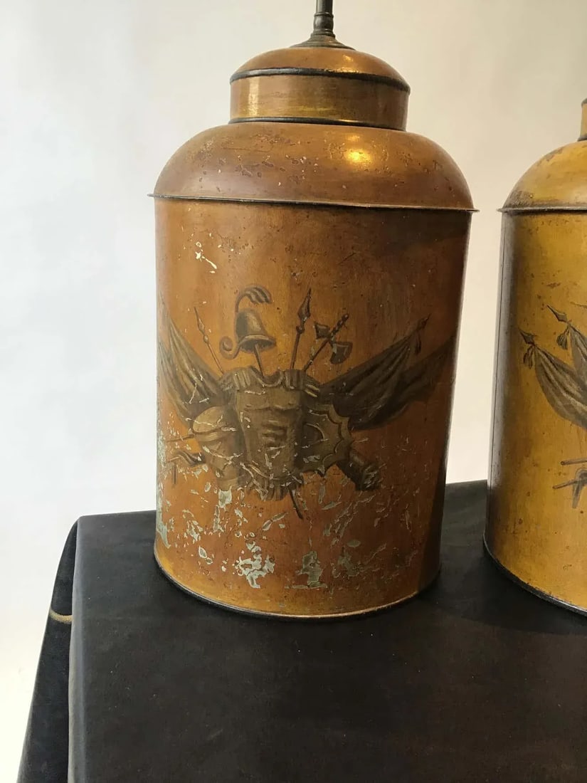 1940s Classical Tole Lamps - A Pair - 7