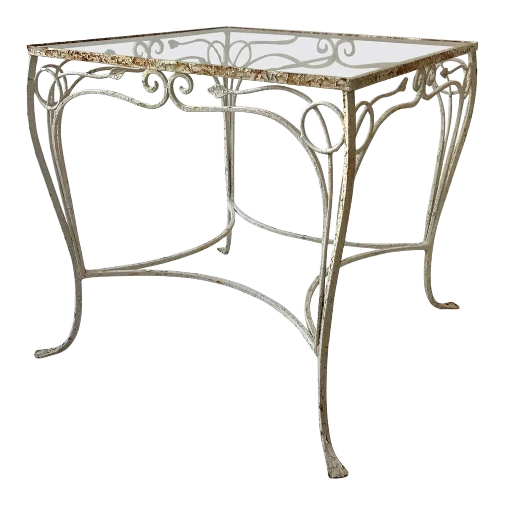 1950s Vintage Salterini Style Wrought Iron Small Outdoor Table (1 of 7)