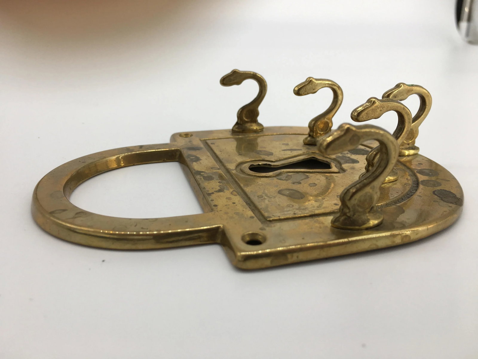 Vintage Brass Lock Key Holder - 3