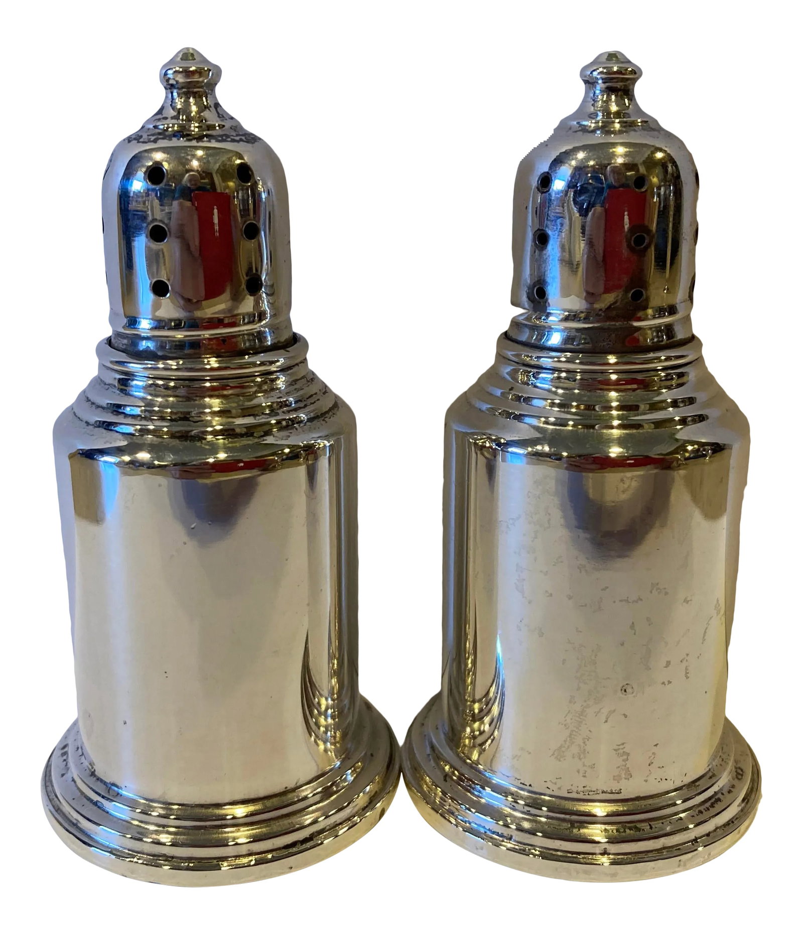 Vintage 1965 Empire Sterling Silver Weighted Salt & Pepper Shakers- a Pair: I got this pair of salt and pepper shakers as a wedding gift in 1965. They have been used as part of many table settings over the years. They add sparkle and sophistication whenever they are used.
