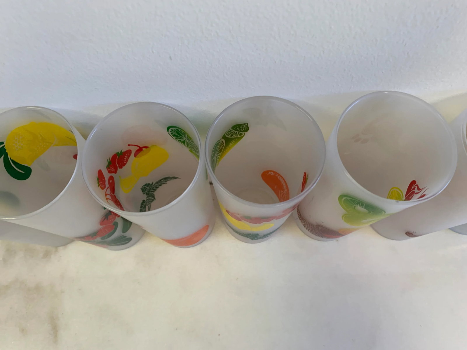 Vintage Mid-Century Federal Glass Colorful Fruit Tumblers - Set of 8 - 4