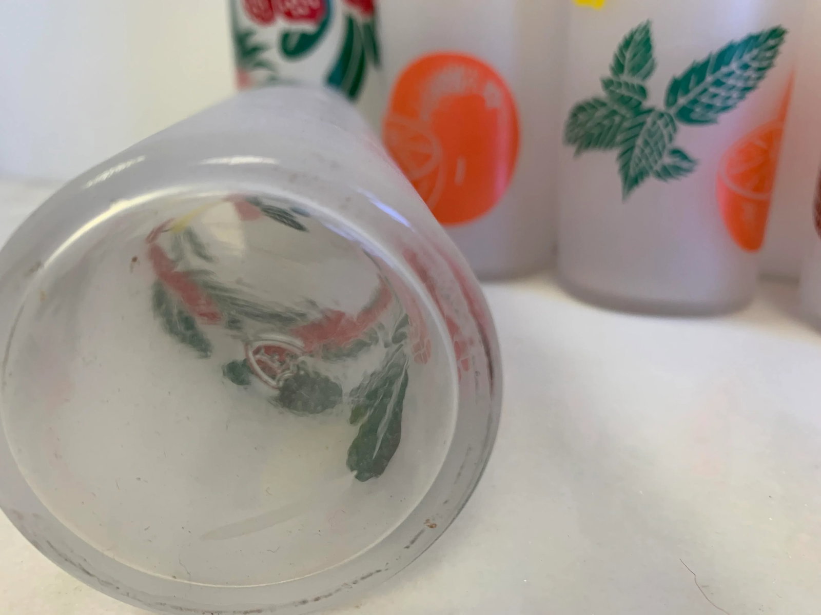 Vintage Mid-Century Federal Glass Colorful Fruit Tumblers - Set of 8 - 5