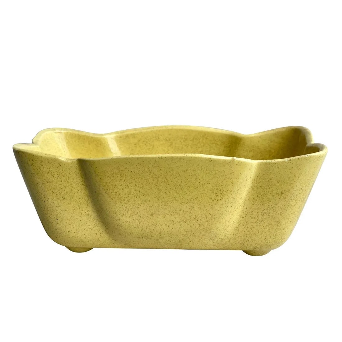 Vintage Boho Yellow Speckled Porcelain Indoor Bowtie Planter by Upco Pottery - 9