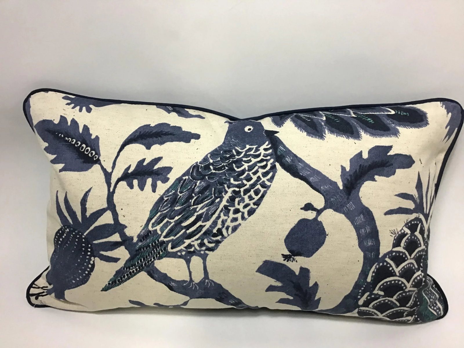 Contemporary Printed Bird Lumbar Pillow - 4