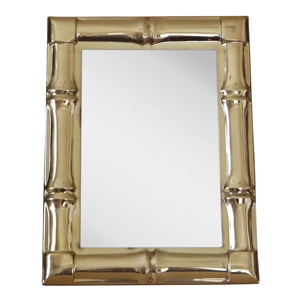 Gold Bamboo Photo Frame: Solid brass gold faux bamboo frame for 4.4x6.4" photo Condition: Alterations: Original Condition Unaltered Imperfections: Some Imperfections Condition Notes: Some light tarnishing Materials & Tech