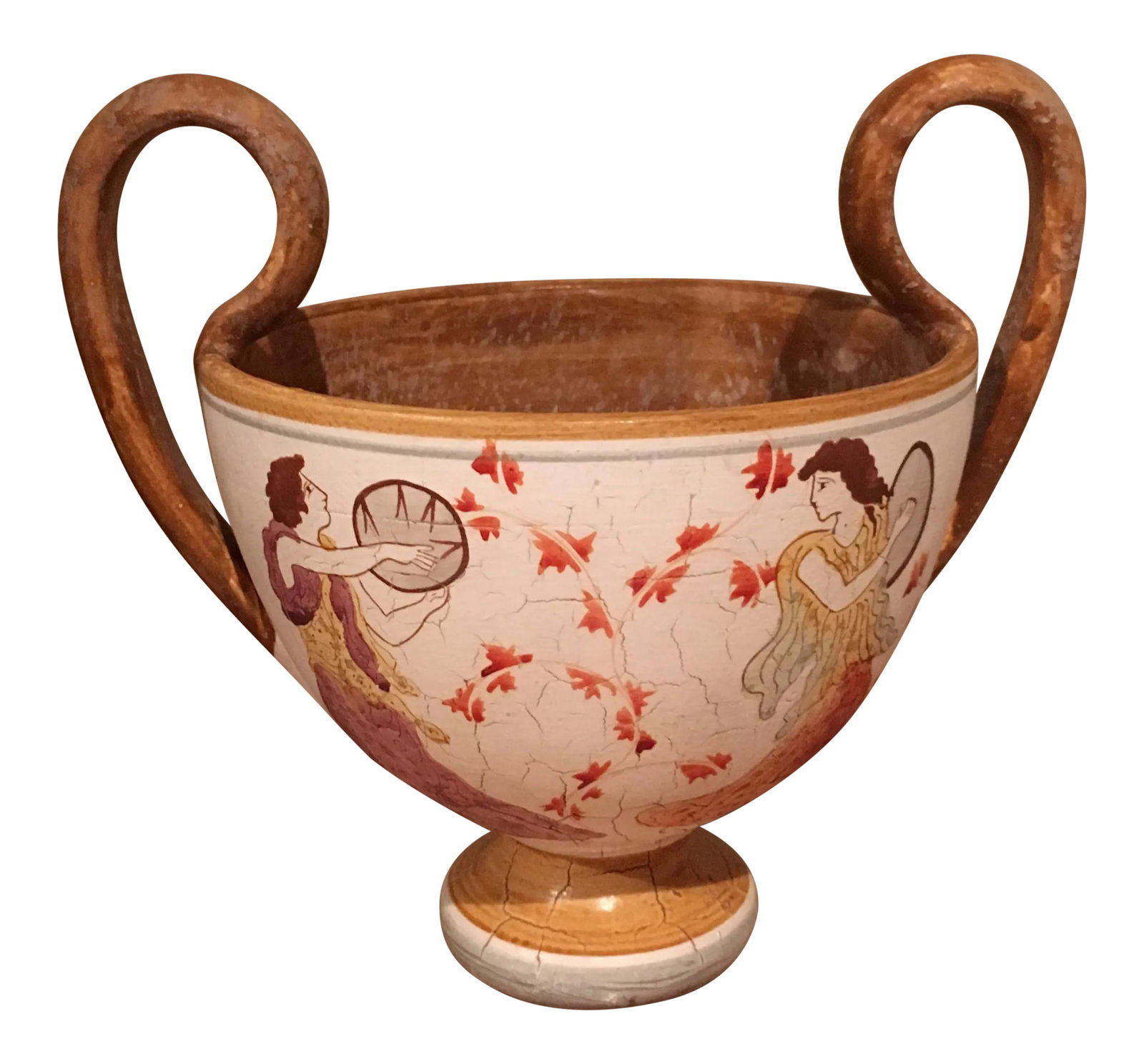 Classic Greek Mythology Crater Vase: Museum replica of classical period 480 BC. No. A20 Condition: Condition Notes: Excellent - Minor wear consistent with age and history Materials & Techniques: Pottery