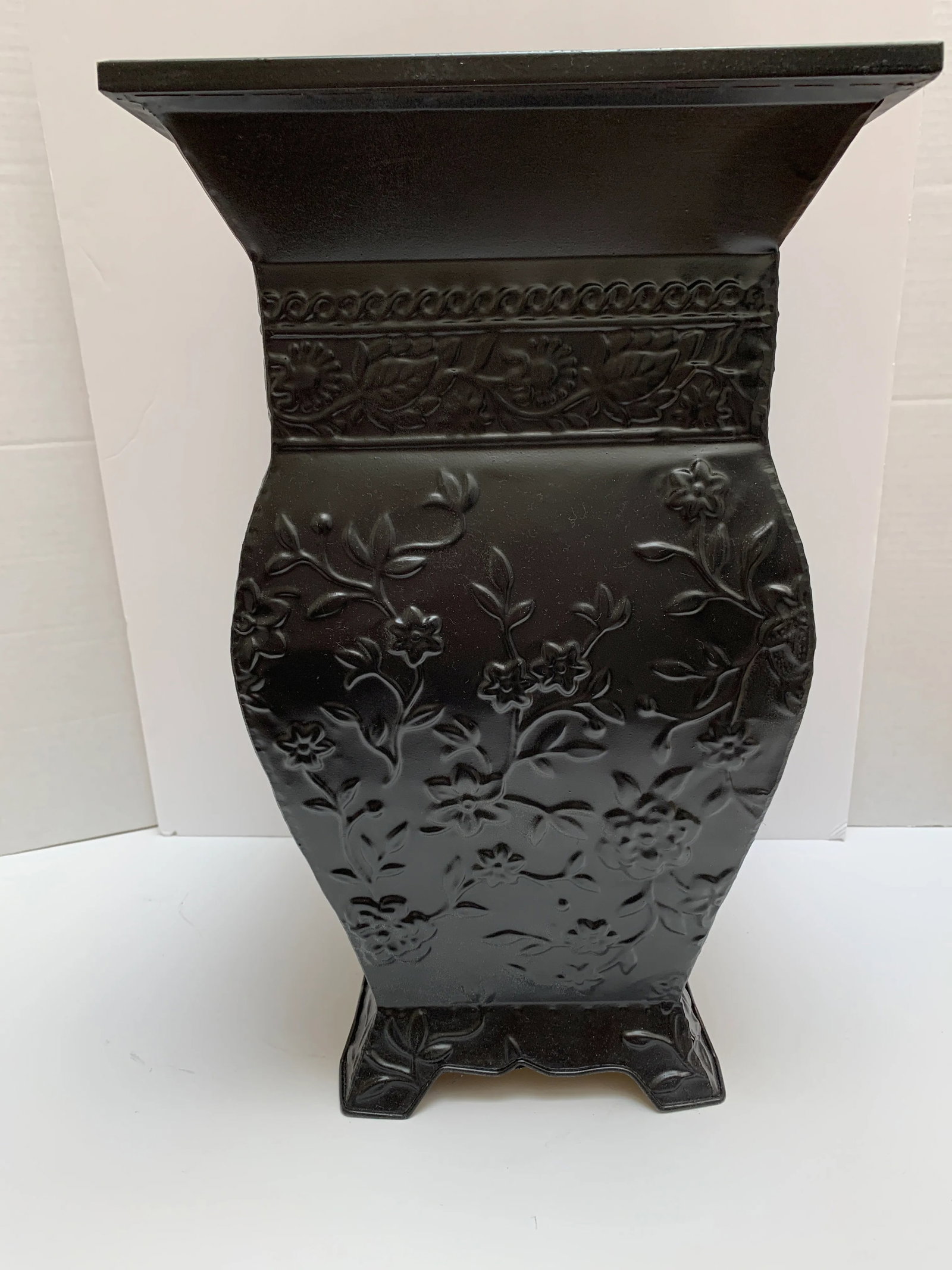 Vintage Textured Metal Umbrella Holder or Plant Vessel - 3
