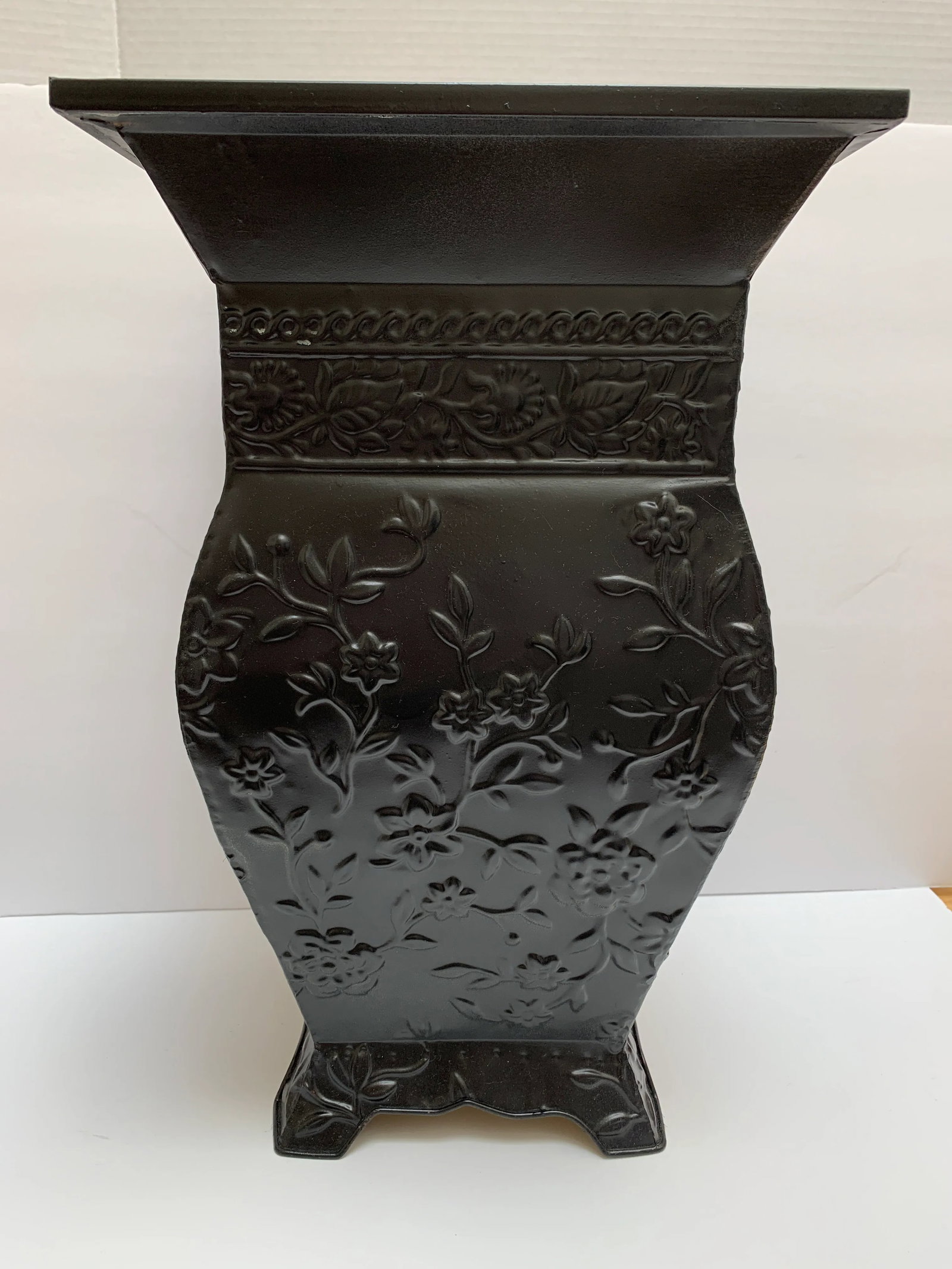 Vintage Textured Metal Umbrella Holder or Plant Vessel - 4