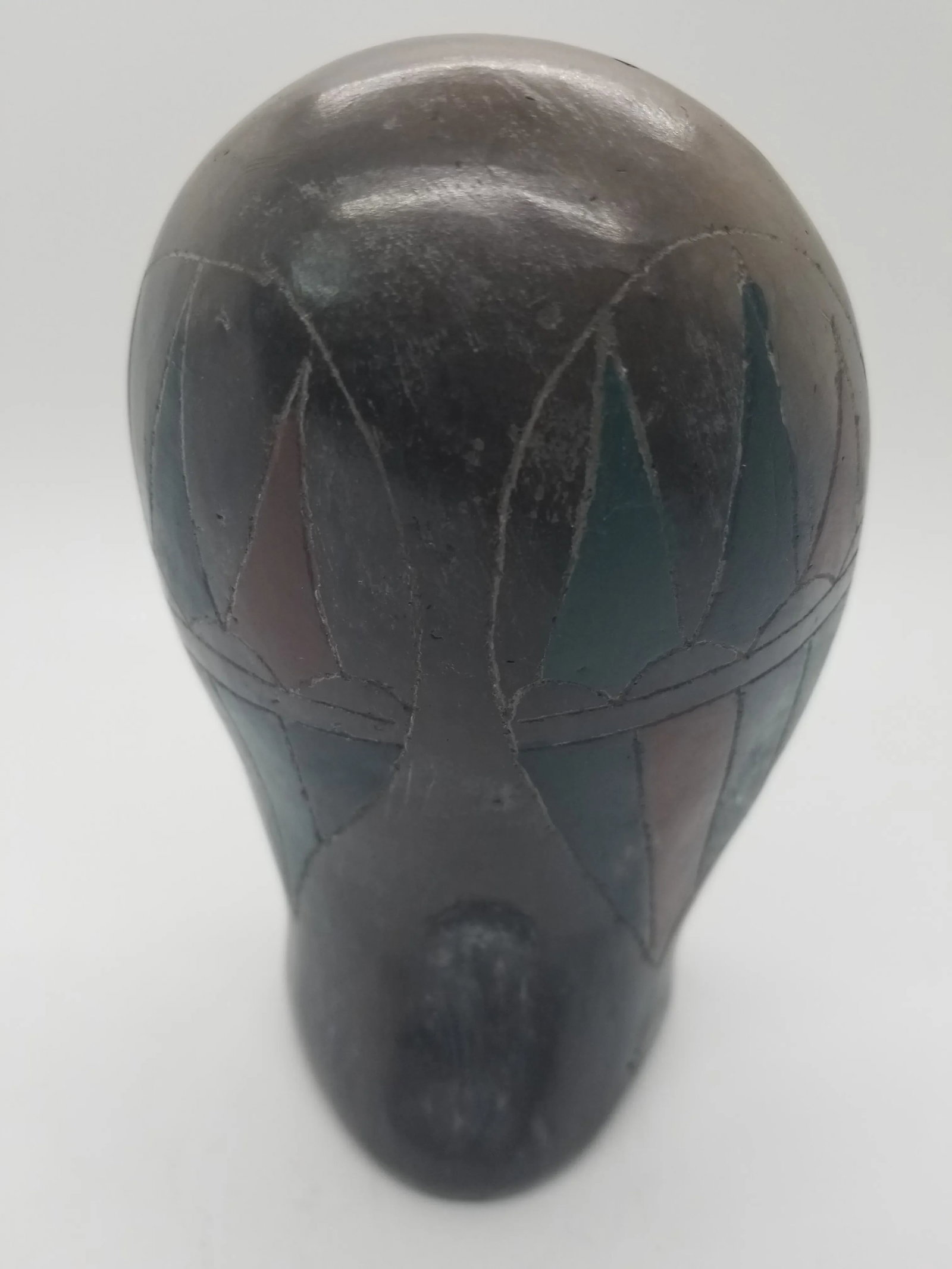 Vintage Hand Carved Scribed Mexican Owl Folk Art Pottery - 3