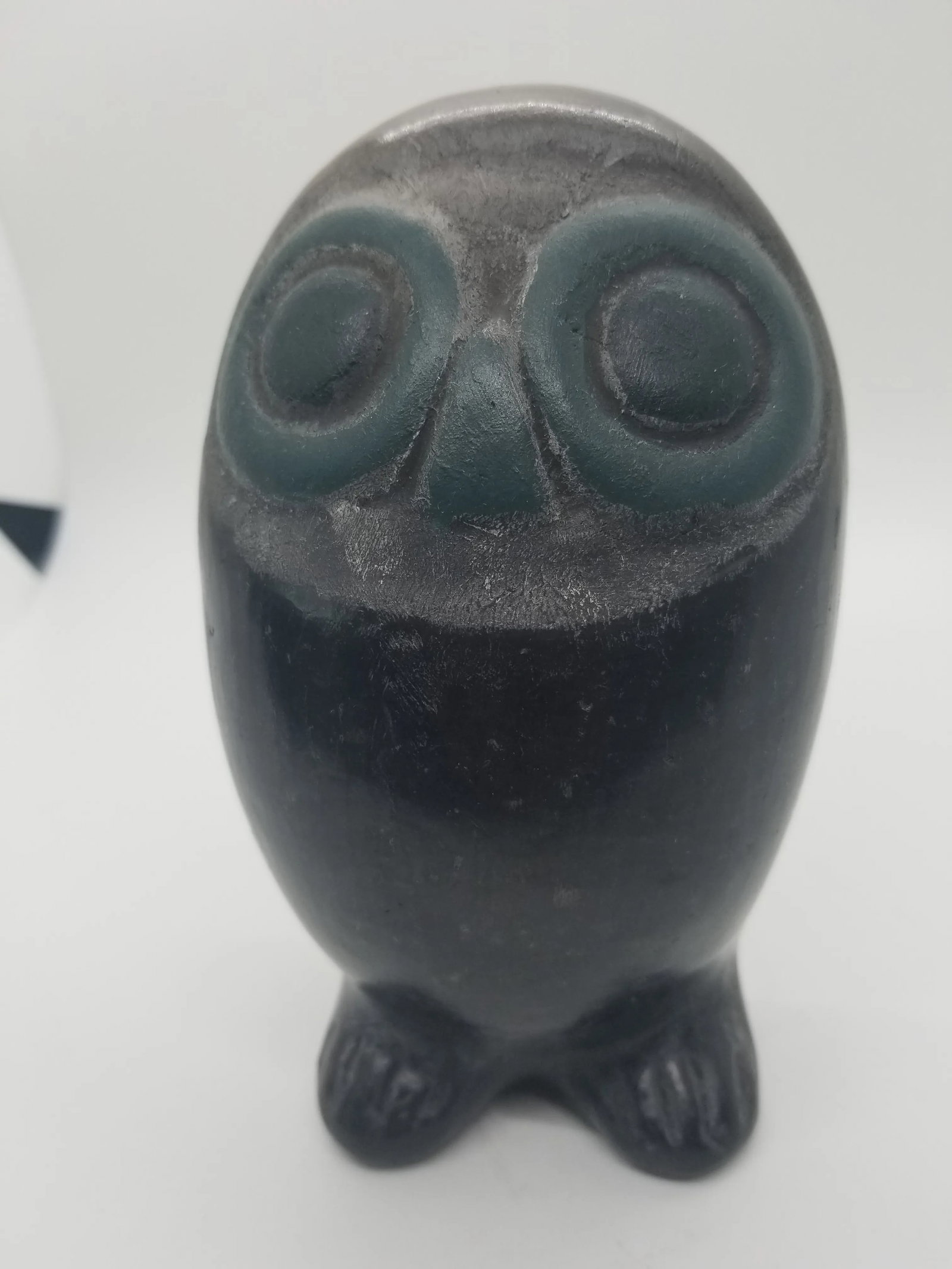 Vintage Hand Carved Scribed Mexican Owl Folk Art Pottery - 5