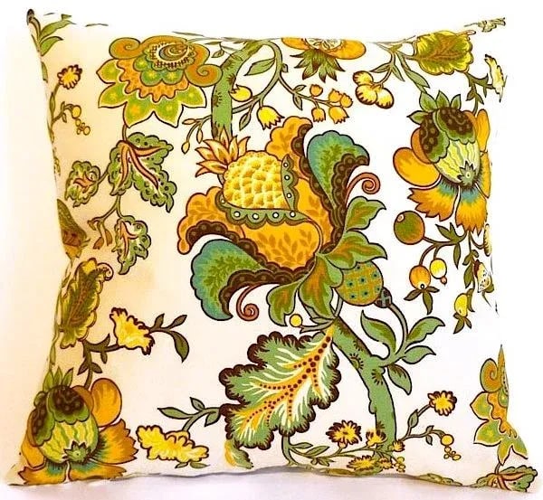 Waverly Floral Yellow-Green Pillow - 3