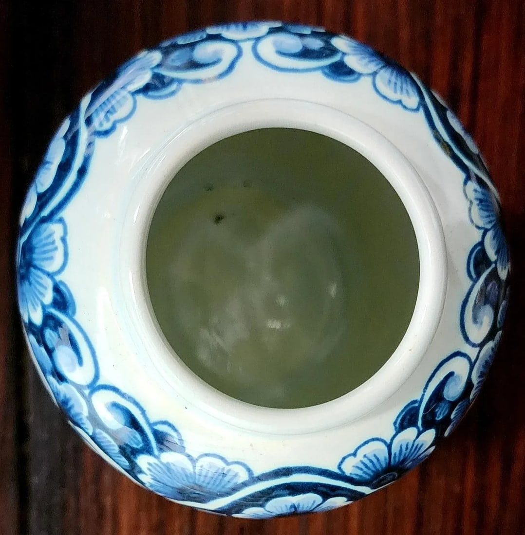 Danish Delft Fine Porcelain Ginger Jar With Lid - 5