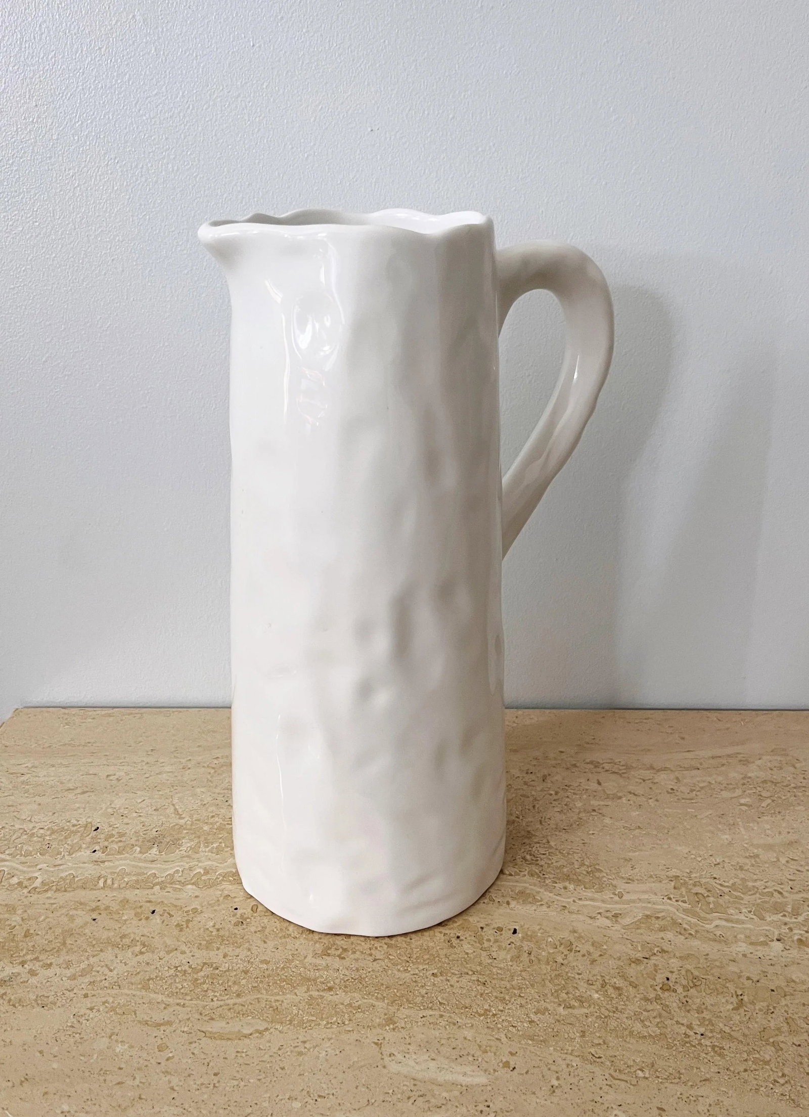 Modern White Ceramic Made in Portugal Pitcher - 4