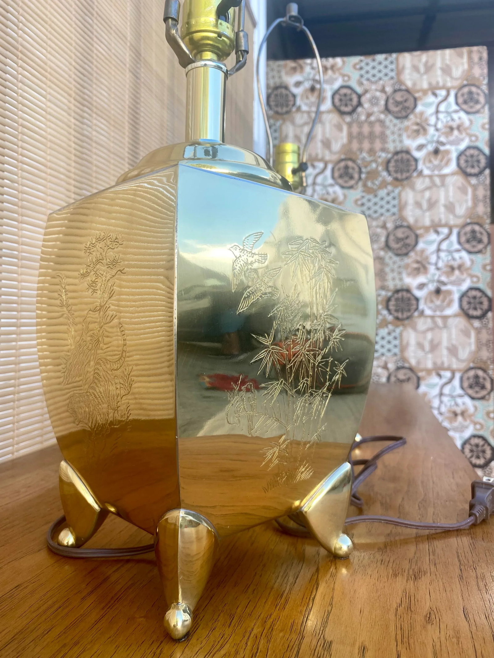 1970s Brass Chinoiserie Lamps - a Pair - 7