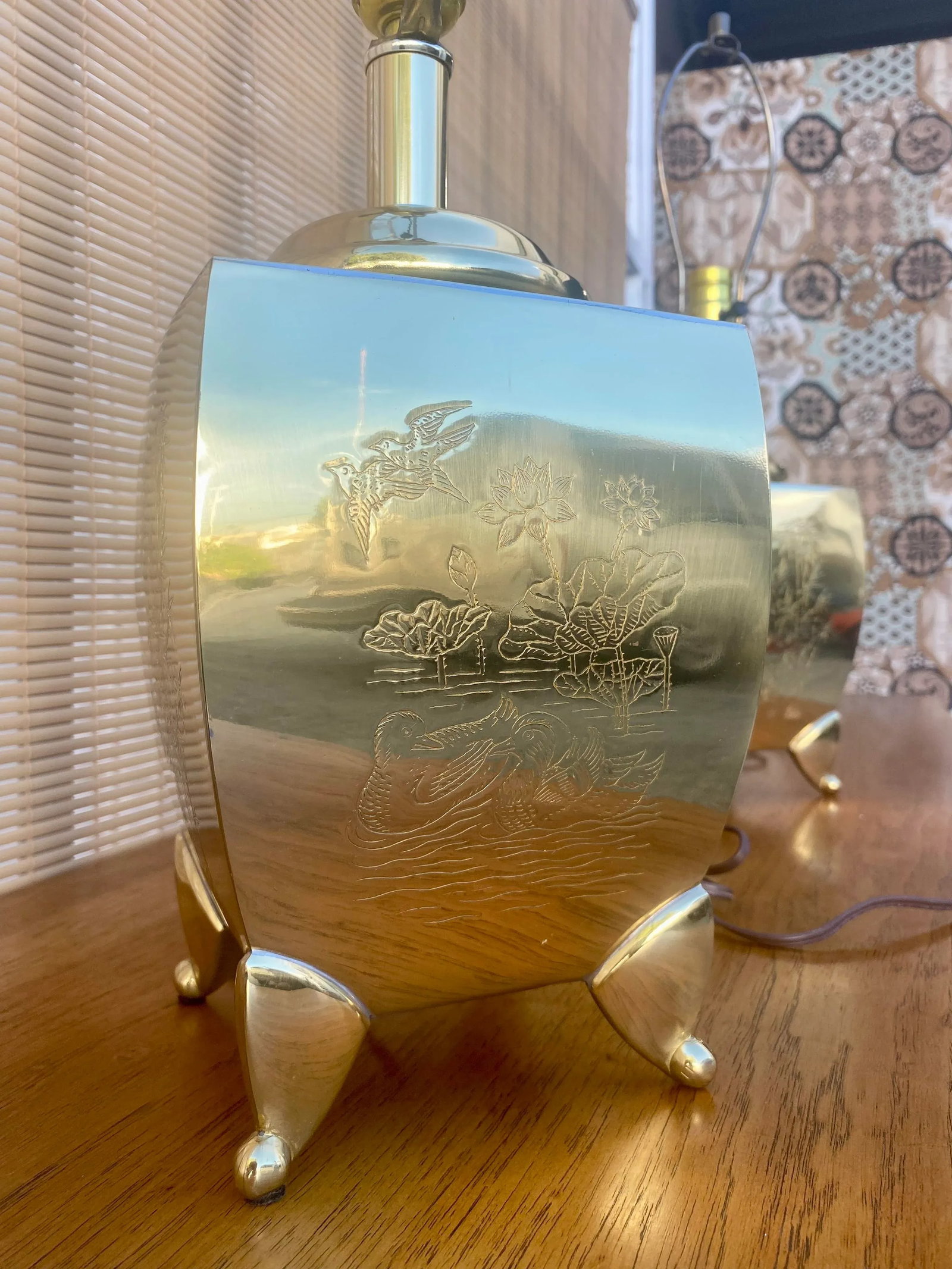 1970s Brass Chinoiserie Lamps - a Pair - 8