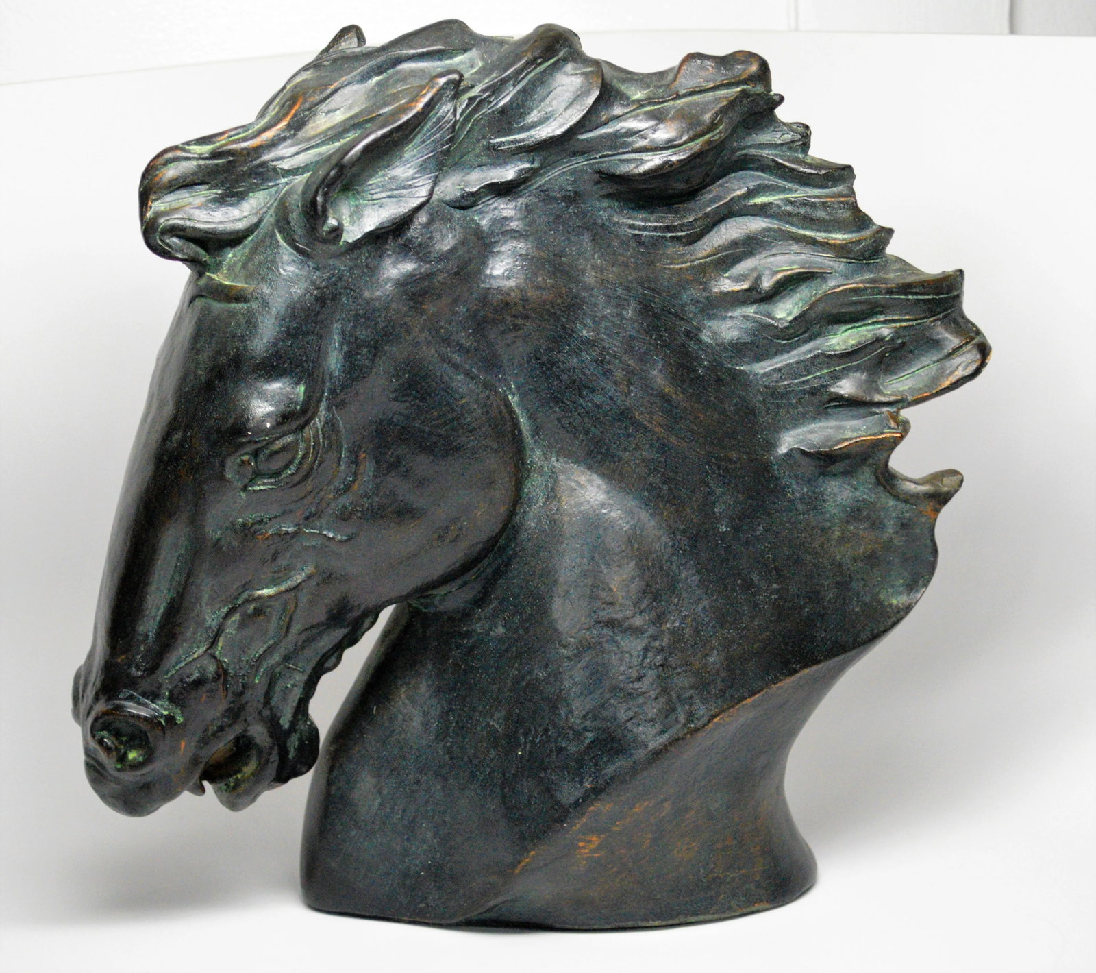 1970s Austin Prod James Spratt Faux Bronze Flaming Mane Horse Head Sculpture - 2