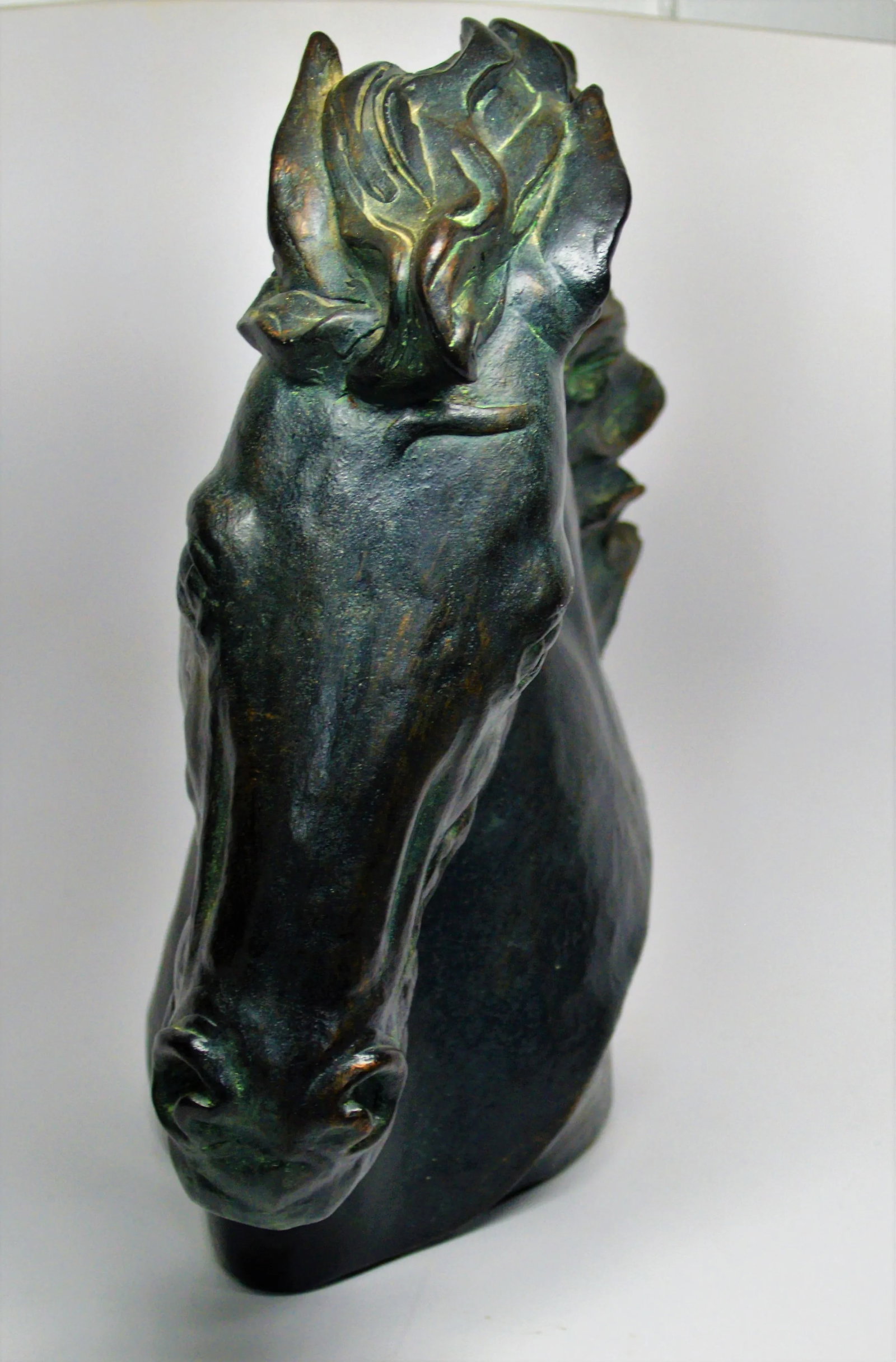 1970s Austin Prod James Spratt Faux Bronze Flaming Mane Horse Head Sculpture - 3