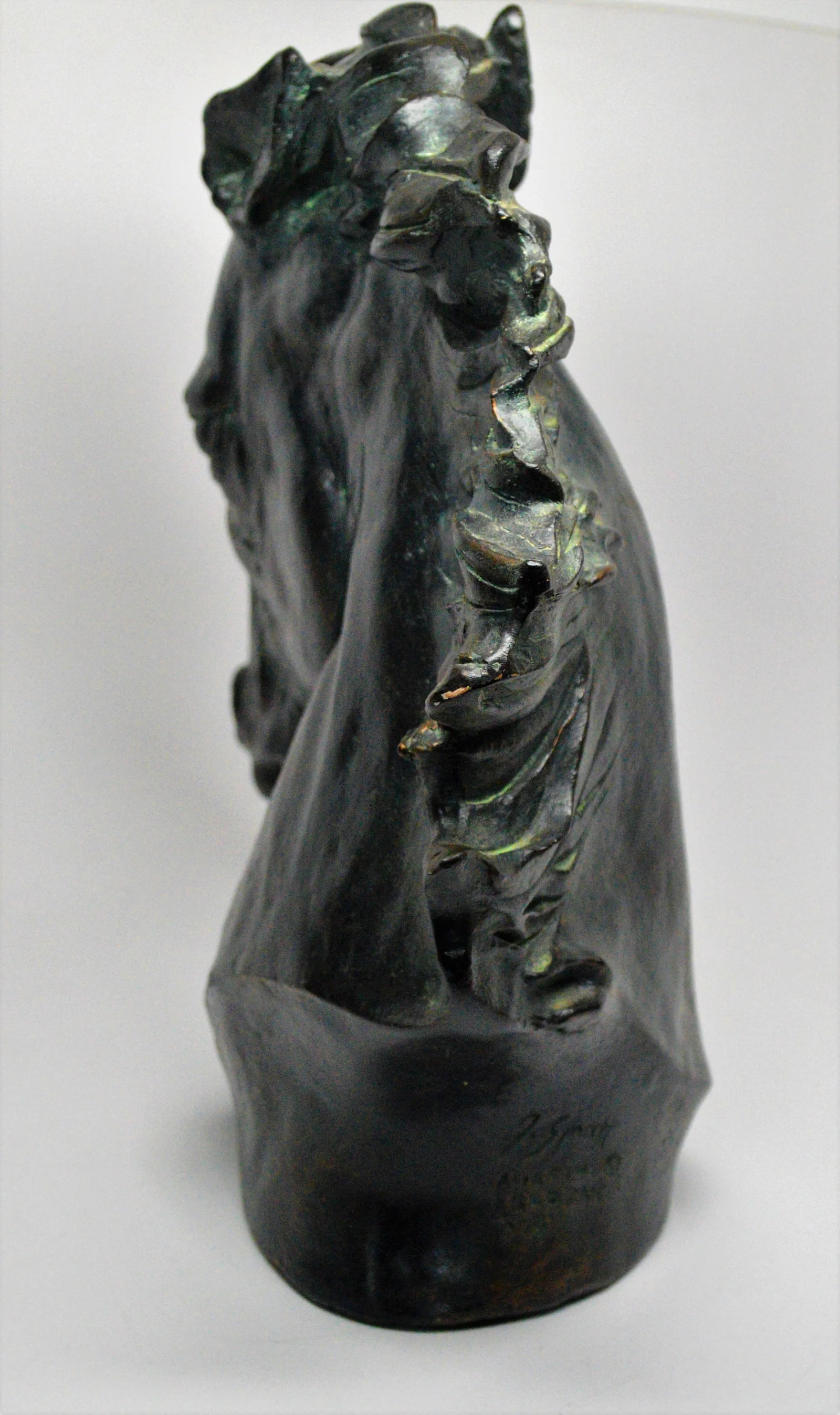 1970s Austin Prod James Spratt Faux Bronze Flaming Mane Horse Head Sculpture - 4