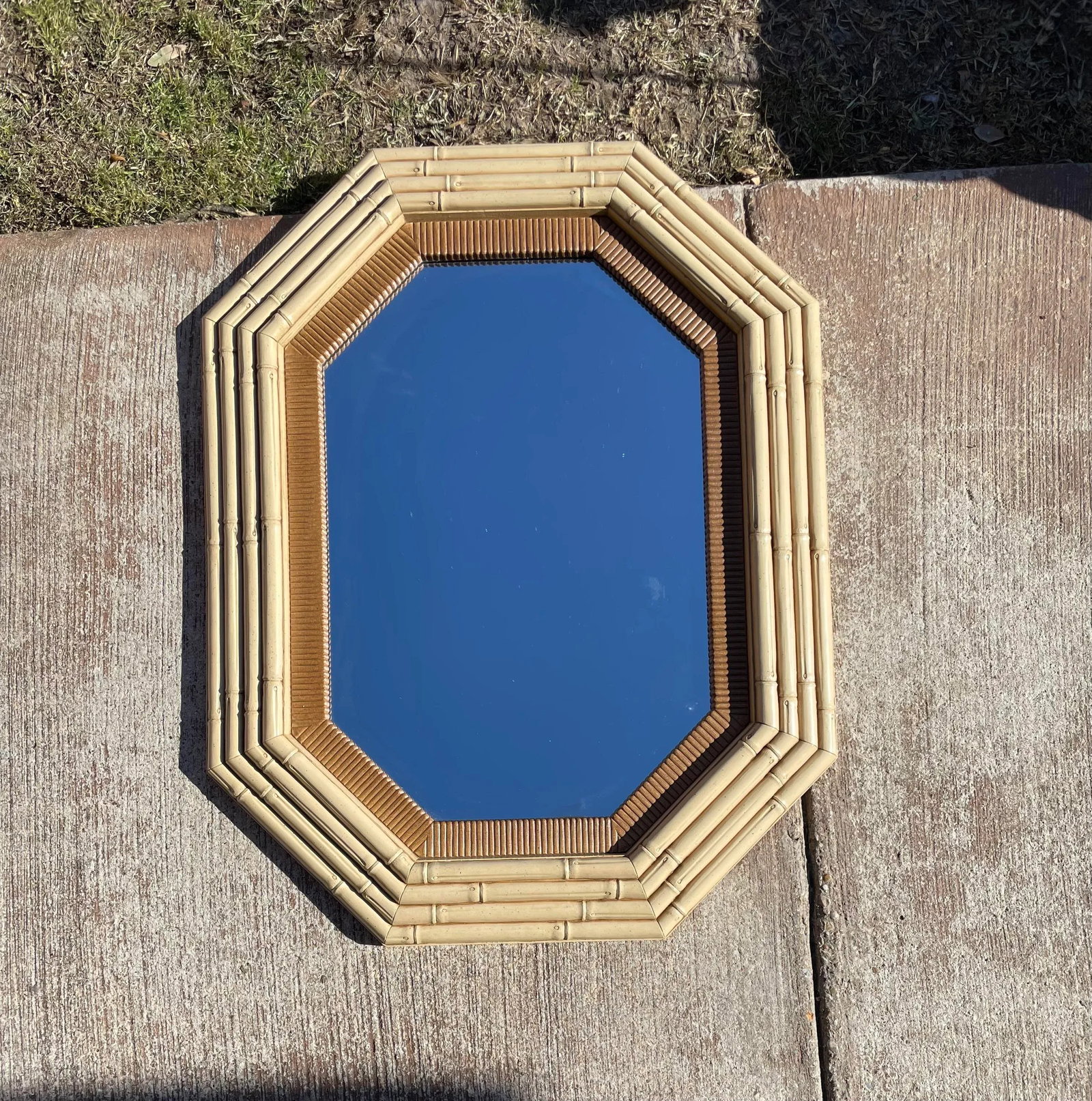 Faux Bamboo Octagonal Mirror - 5